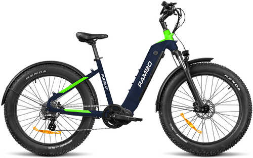 Rambo Bikes Pursuit 2.0 Step Thru Navy Blue/Neon Green
