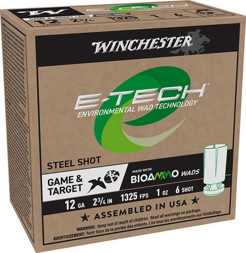 Winchester Ammo E-Tech 12 Gauge 2.75" 1 Oz 6 Shot 25 Per Box