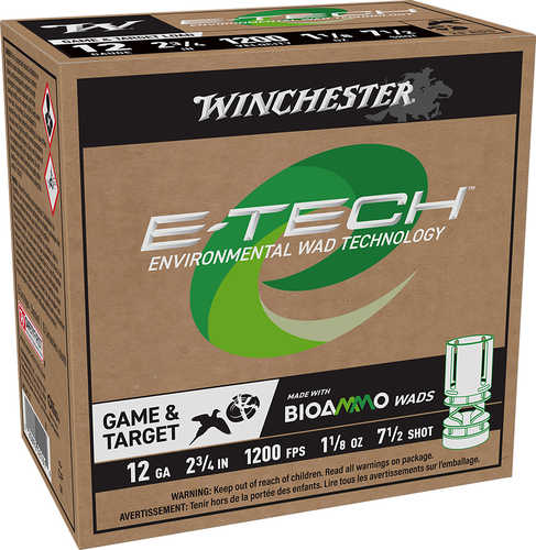 Winchester Ammo E-Tech 12 Gauge 2.75" 1 1/8 Oz 7.5 Shot 25 Per Box