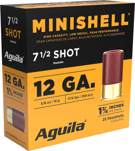 Aguila Minishell 12 Gauge 1.75" 5/8 Oz 7.5 Shot 25 Per Box