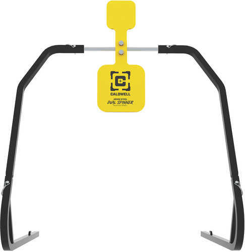 Click to see larger image. Caldwell 1196226 Daul Spinner Yellow AR500 Steel 3/8" Thick Standing Target Includes 5" & 8" Plates