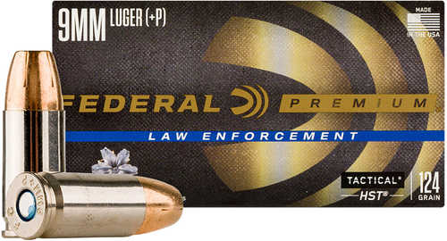 <span style="font-weight:bolder; ">Federal</span> Premium Personal Defense 9mm+P 124Gr Hst Jacketed Hollow Point Ammo 50 Round Box