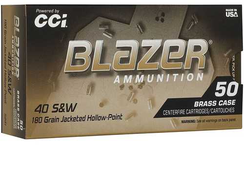 CCI 5241 Blazer Handgun 40S&W 180Gr Jacketed Hollow Point 50 Per Box/10 Case