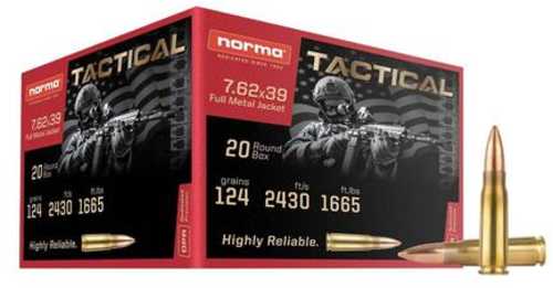 Norma Ammunition 295540020 Range & Training 7.62X39mm 124Gr 20 Per Box/50 Case