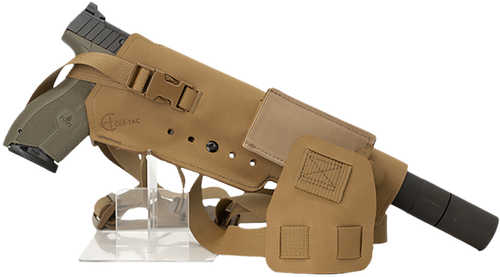 Cole-tac VWX104 Varmint Wrangler Xl Pistol Holder Chest Coyote Brown Left Hand