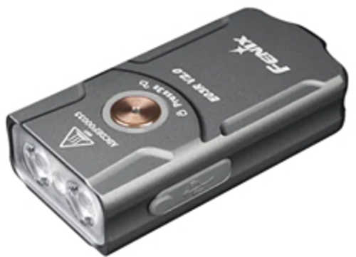 FENIX E03R V2 Flashlight White and Red LED 500 Lumens 2.07" Long Anodized Finish Gray Built-in 400 mAh Battery Includes