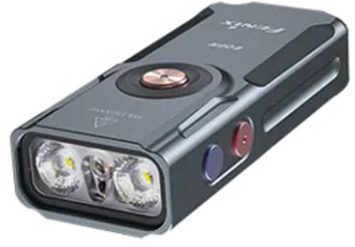 FENIX E06R Flashlight White/UV LED with Red Laser 700 Lumens 2.72" Long Anodized Finish Gray Built-in 750mAh Battery Inc