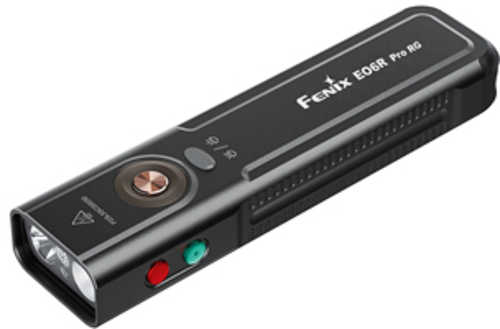 FENIX E06R PRO RG Flashlight White/Red LED with Green Laser 1600 Lumens 4.84" Long Anodized Finish Black Built-in Rechar