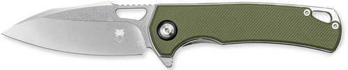 CobraTec Knives CTCLNHRBLK Wolverine 3.12" OTF Drop Point Plain Satin TiCN D2 Steel Blade, 4.25" Green Textured G10 Hand