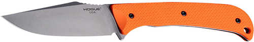 Hogue 35860 Extrak 3.30" Fixed Clip Point Plain Stone Tumbled CPM M4 Tool Steel Blade, Blaze Orange Textured G10 Scales
