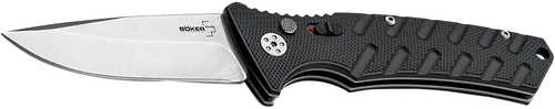 Boker 01Bo457 Plus Strike Auto Pocket 3.35" Drop Point Plain Black D2 Steel Blade Aluminum Handle