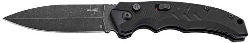 Boker 01Bo796 Intention II 3.35" Folding Dagger Plain D2 Steel Blade Black G10 Handle