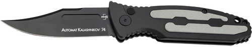 Boker 01KALS136 Kalashnikov 3.35" Clip Point Plain Black D2 Steel Blade Black/Gray Aluminum Handle