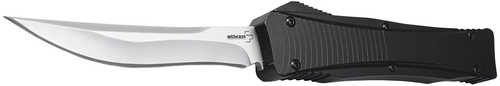 Boker 06Ex243 3.35" Plain D2 Steel Blade Black Aluminum Handle