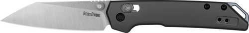 Kershaw 2051R Iridium Mini 3" Folding Reverse Tanto Plain Stonewashed D2 Steel Blade, Gray Anodized Aluminum Handle