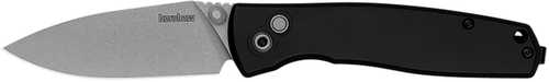Kershaw 2053 Kindred 3" Folding Spear Point Plain Stonewashed D2 Steel Blade, Black Anodized Aluminum Handle