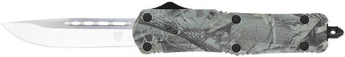 CobraTec Knives MWDFS3DNS FS-3 Medium 3" OTF Drop Point Plain D2 Steel Blade, 4.50" Woodland Camo Aluminum Alloy Handle
