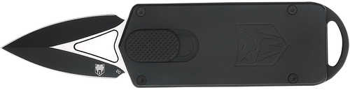 CobraTec Knives CTASPBLK Asp 1.94" OTF Dagger Plain D2 Steel Blade, 3.31" Black Aluminum Handle