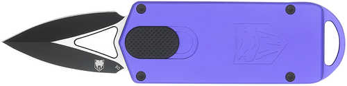 CobraTec Knives CTASPPUR Asp 1.94" OTF Dagger Plain D2 Steel Blade, 3.31" Purple Aluminum Handle