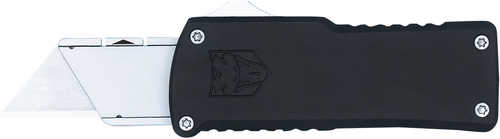 CobraTec Knives CTOTFUTBLK Utility OTF Plain Aluminum Blade, 3.38" Black Aluminum Handle