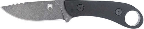 CobraTec Knives Sd2DNSBLKGEN2 Skinner Gen II 3.50" Folding Plain Stonewashed D2 Steel Blade, 4.31" Black W/Finger Ring G