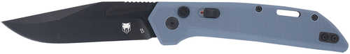 CobraTec Knives CTNAJSLGRY Naja 3.50" Folding Plain Black Powder Coated D2 Steel Blade, 4.75" Slate Gray G10 Scales Hand