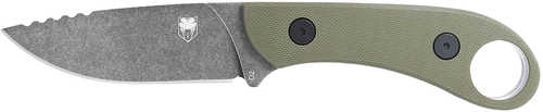 CobraTec Knives Sd2DNSODGGEN2 Skinner Gen II 3.50" Fixed Plain Stonewashed D2 Steel Blade, 4.31" OD Green Textured G10 S