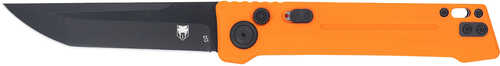 CobraTec Knives CTIFRORG Inferno 3.50" OTF Tanto Plain Black TiCN D2 Steel Blade, 4.75" Blaze Orange Textured Handle