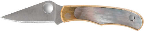 Spyderco C133AP Bug 1.25" Folding Plain Stonewashed 12C27 Sandvik Blade, Abalone/Nickel Handle