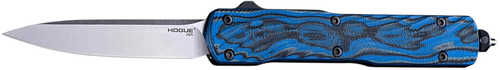 Hogue 34873 Counterstrike 3.35" OTF Drop Point Plain Stone Tumbled CPM 20V SS Blade, G-Mascus Blue Aluminum/G10 Handle