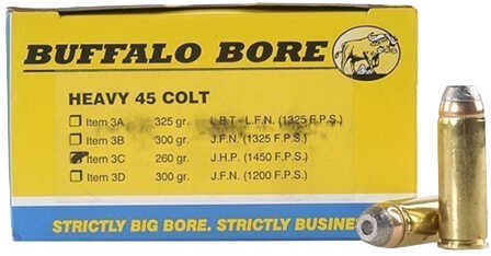 Buffalo Bore Ammunition Heavy 45 Colt 260 Grains JHP (Per 50) 3C/50