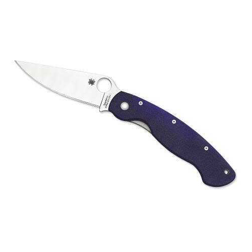 Spyderco Military Model Folding Knife 4in Blade-Plain Edge-DkBlue
