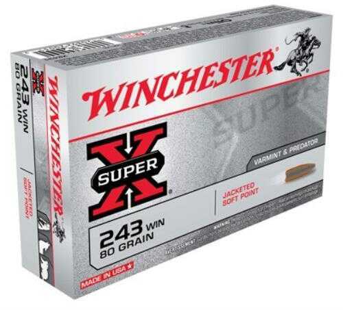 243 Winchester 20 Rounds Ammunition 80 Grain Soft Point