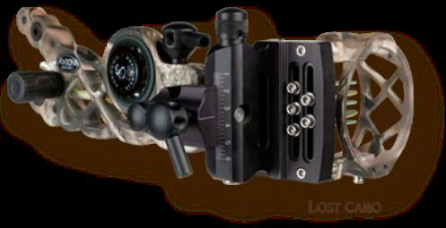 Click to see larger image. Axion Archery 5 Pin GLX Gridlock Micro Pro Series 10 Ounce Sight, Lost Camo AAA-1605LC
