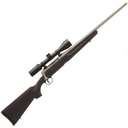 Savage Arms Rifle Axis II XP 270 Winchester Detachable Box Mag Stainless Steel Finish Accutrigger 22 Barrel With Weaver Kaspa 3x9x40mm Scope Black Synthetic Stock Bolt Action