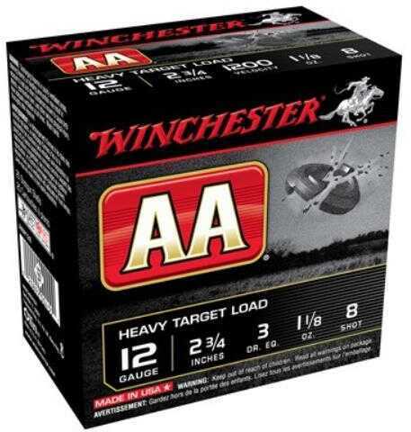 12 Gauge 25 Rounds Ammunition Winchester 2 3/4" 1 1/8 oz Lead #8