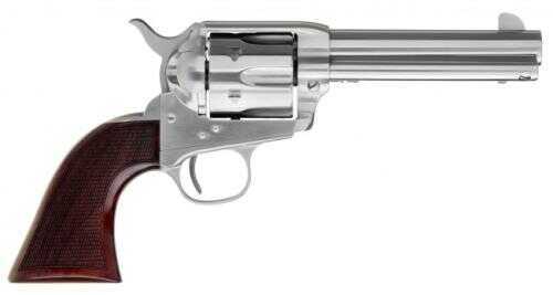 Cimarron Evil Roy 45 Colt Competition 1873 SAA Revolver 4.75" Barrel Stainless Steel Frame Walnut Checkered Grip ER4520