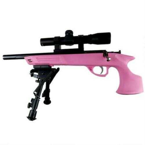 Crickett 22 Long Rifle Pistol Pink Package 10.5" Fluted Barrel 2x20mm Scope Bipod Blued 694PKG