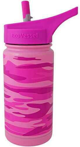 EcoVessel Vessel Frost Kids Insulated Water Bottle w/Strw Pnk 13oz
