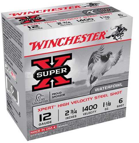 12 Gauge 25 Rounds Ammunition Winchester 2 3/4" 1 1/8 oz Steel #6