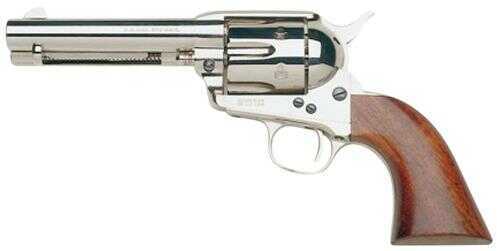 Taylors and Company 555124 1873 Cattleman Nickel Revolver Single 357 Magnum 4.75" Barrel 6 Round Walnut Grip Finish