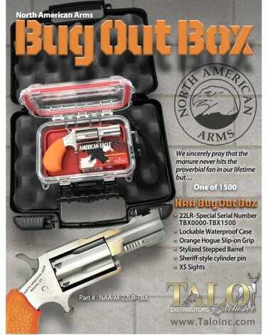 North American Arms TALO Exclusive Bug Out Box Mini-Revolver 22 LR 2" Barrel 5 Rounds Stainless Steel