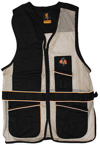 Browning Deluxe Right Hand Vest, Black/Tan Small 3050179901