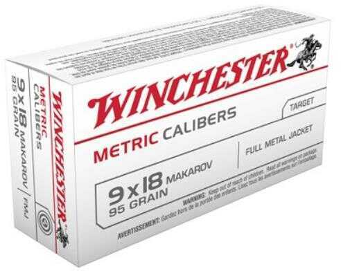 9mm Makarov 50 Rounds Ammunition Winchester 95 Grain Full Metal Jacket