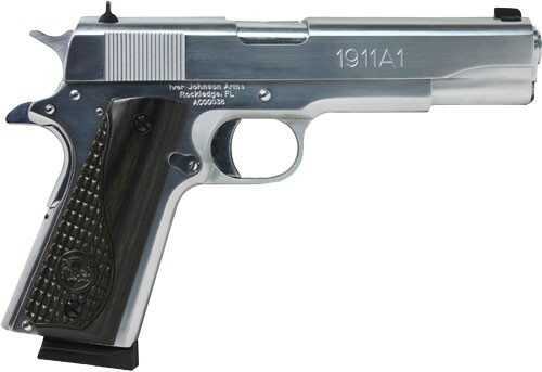 Iver Johnson 1911A1 45 ACP 5" Barrel 8 Round Chrome Finish Black Wood Grip Semi-Auto Pistol