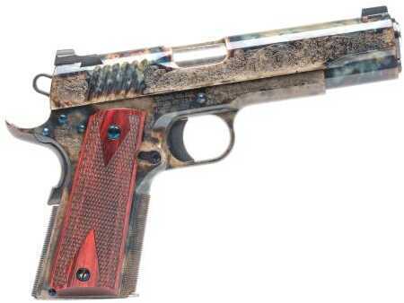 Standard Manufacturing 1911 Pistol 45 ACP 5" Barrel 7 Round Case Colored Engraved With Rosewood Grip Semi Automatic