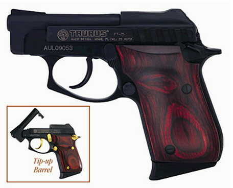 Taurus PT25 25 ACP 2.75" Barrel 9+1 Round (Blued with Rosewood) Semi Automatic Pistol 1250031R