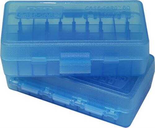 Mtm Ammunition Box 50 Round Flip-top 38 - 357 Clear Blue P50-38-24-img-0