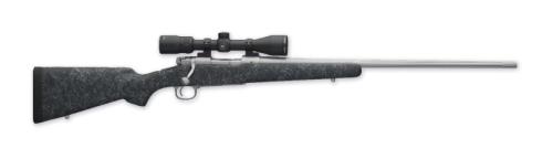 Winchester Model 70 Extreme Weather Stainless Steel 300 Short Magnum 24" Barrel Round Bell & Carlson Gray Bolt Action Rifle 535206255