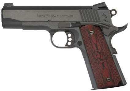 Colt 1911 Combat Commander 9mm Luger 4.25" Barrel 9+1 Rounds Blued Finish Checkered Black Cherry G10 Grip